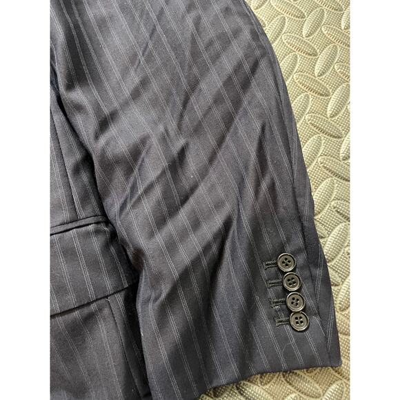 BRIONI “Nomentano” Navy Blue Wool Pinstriped Blazer Italy Size 42 R Suit Jacket - Picture 7 of 10